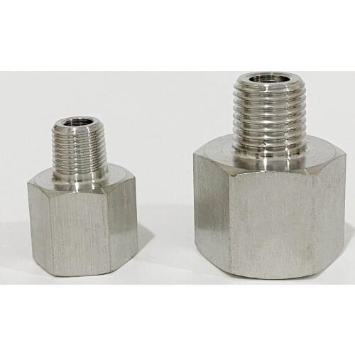 1/8'' 1/4'' 1/2'' BSP Female To Male Thread 304 Stainless Steel Reducing Pipe Fitting Connector Adapter for Pressure Gauge