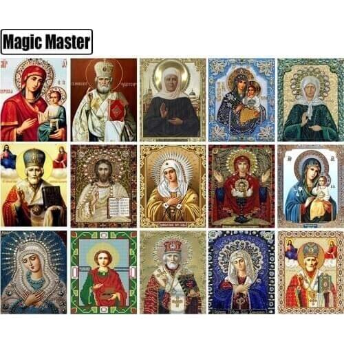 Diamond Mosaic Icon Diamond Embroidery Icon Rhinestone Picture Diamond Painting Full Diamond Religious Virgin Mary