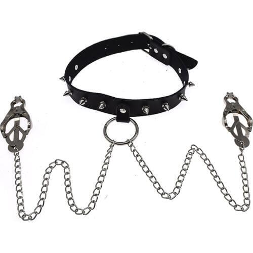 Bdsm Collar Stimulator Nipple Clamps Fetish Nipple Clamp Bdsm Bondage Adult Sex Toys Nipple Clip For Women