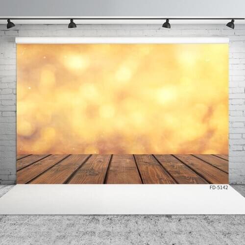 Flare Bokeh Wooden Plank Photographic Background Customized Backdrop Photo Studio for Children Birthday Baby Shower Photophone