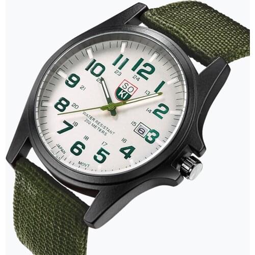 Fashion Classic Mens Quartz Watches Calendar Casual Mens Wristwatch Nylon Strap Mens Watches Relogio Masculino Reloj Hombre