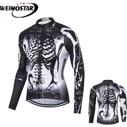 Weimostar black cycling jersey Autumn bicycle long sleeve pro team thin Racing clothing mtb road bike clothes full zipper