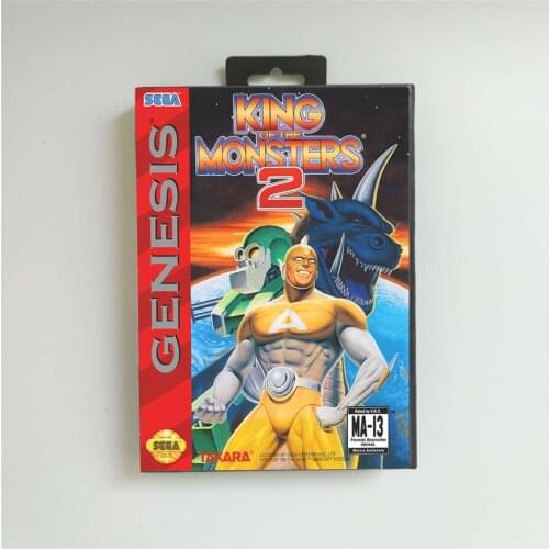 King of the Monsters 2 - USA Cover With Retail Box 16 Bit MD Game Card for Sega Megadrive Genesis Video Game Console