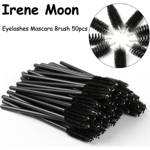 50pcs Eyelashes Brush Mascara Brushes Wands Eyebrow Brush Bendable Synthetic Hair Plastic Wands Black Brushesmakeup accessories