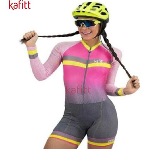 KAFITT Cycling Jersey Suit Womens Mountain Bike Wear Breathable Long-sleeved Shirt Professional Sexy Tight Sportswear White