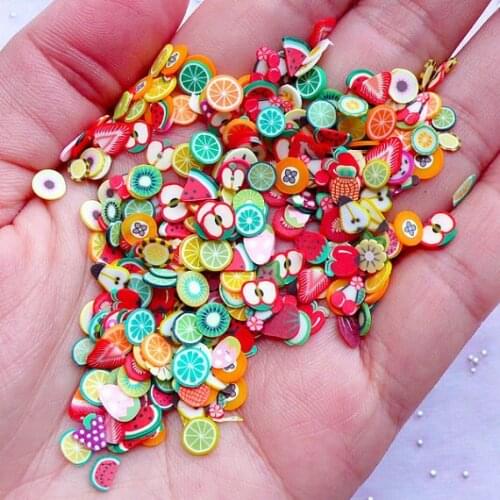 5000pcs Polymer Clay Miniature Fruit Slices | Dollhouse Food Polymer Clay Canes | Fake Mini Sweets Craft random mix 5mm display