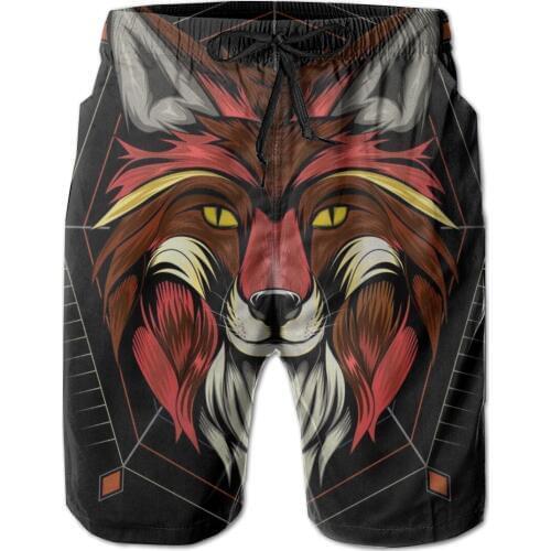 Cool Fox Head Quick Dry Swimming Shorts For Men Swimwear Man Swimsuit Swim Trunks Summer Bathing Beach Wear