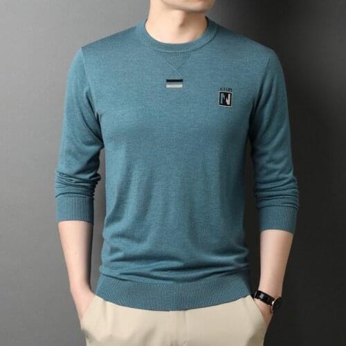 Round Neck Sweaters Mens Spring Fall 2021 New Korean Version Trend Bottoming Shirt Fashion Wool Sweater With Loose Knit Sweater