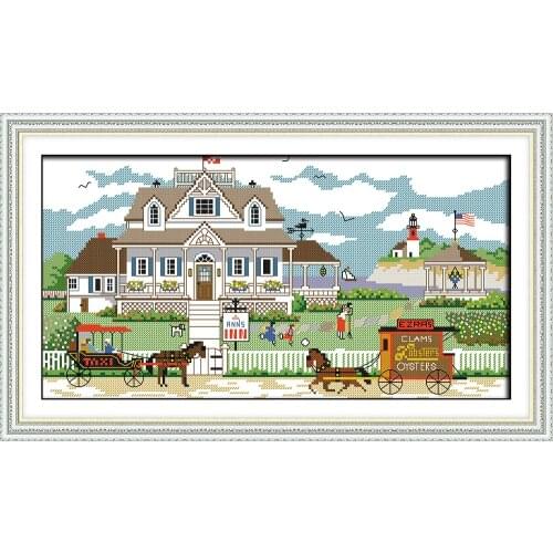Happy family cross stitch kit animal 18ct 14ct 11ct count print stitching embroidery DIY handmade needlework plus