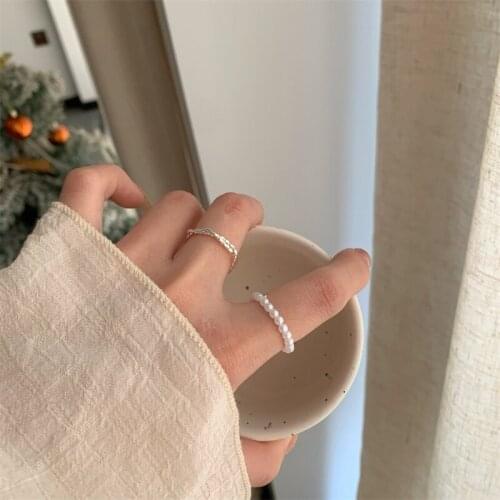 Set Rings for Women Fashion Jewelry Simple Pearls Index Finger Joint Ring Bridal Wedding Party Gift Geometric Accessores