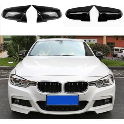 2pcs Auto Car Rear View Side Mirror Cover Trim For BMW F20 F21 F22 F23 F30 F31 F32 F36 X1 E84 F87 M2 Carbon Fiber Style