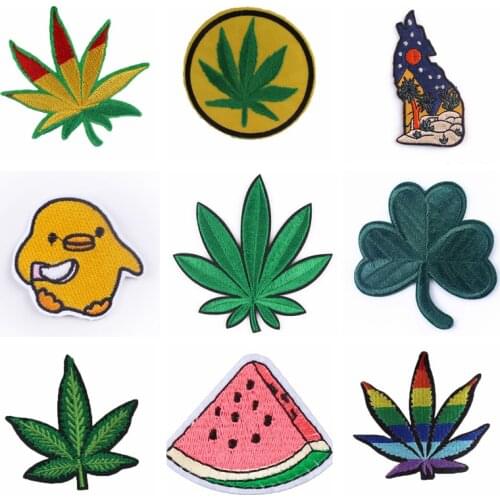 Green Plants Patch For Clothing Cartoon Cake Watermelon Patches For Clothes Appliques For DIY T-shirt Badges Lovely Duck Patch