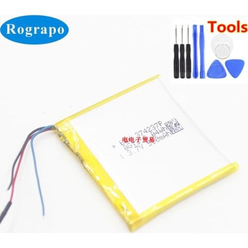 New Battery For sansa fuze+ MP3 374237 Accumulator 3.7V 550Wh Full Replacement Batterie 3-wire +tools