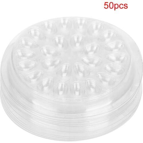50 Pcs Disposable Eyelash Glue Holder Transparent Plastic Eye Lash Extension Glue Stand Pad Eyelash Extension Glue Holder Pallet
