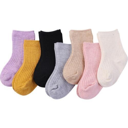 Solid Baby Socks Toddler Boys Socks Cotton Baby Winter Clothes Accessories Kids Baby Girls Socks 2019 New