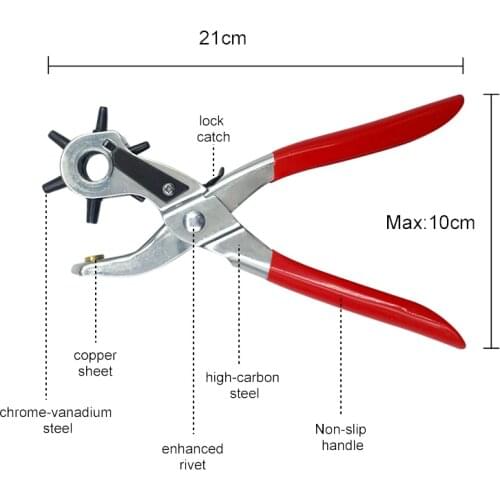 Watchband Strap Household leathercraft Leather Belt Hole Punch Plier Eyelet Puncher Revolve Sewing Machine Bag Setter Tool