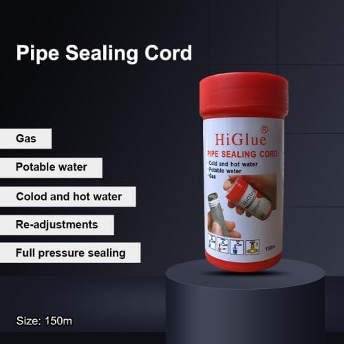 HiGlue 55 Pipe Sealing Thread Cord for Water and Gas Leak Fix 150m Bottle