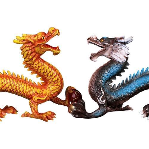 Simulation Myth Series Animal Model Figurine East Dragon Chinese Tradition Artware Gift Present Souvenir Loong Statuette Resin