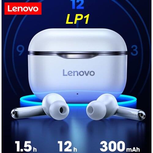 Lenovo LP1 TWS Earphone Bluetooth 5.0 Wireless Headset Waterproof Sport Earbud Noise Cancelling Mic Dual Stereo HIFI Bass Touch