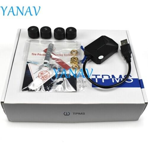 Car Extenal Tire Pressure alarm 0-116 Psi Monitoring System for Android Navigation With 4 Internal Sensor