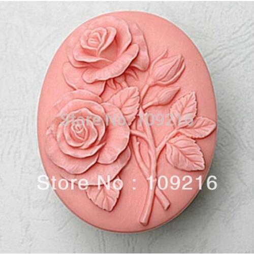 1pcs A Pair of Rose (50328) Silicone Handmade Soap Mold Crafts DIY Mold