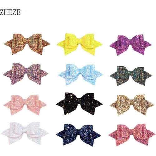 10pcs/lot 5'' Boutique Bowknot Princess Hairgrips Glitter Hair Bow with Clip Party Bow Hair Clip Girls Hairpins Hair Accessories