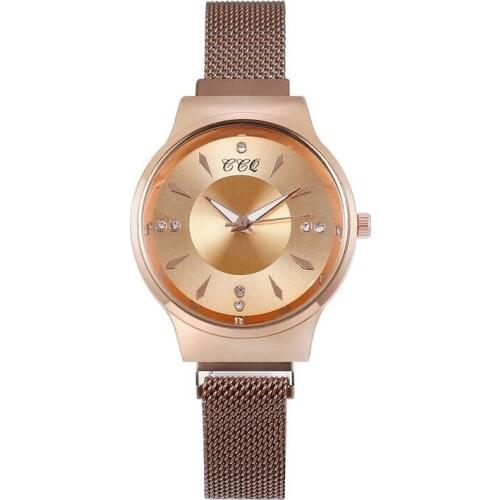 100pcs/Lot CCQ Casual Roman Numerals Magnetic Watch Women Simple Crystal Round Wristwatch Ladies Clock Montre Femme Wholesale