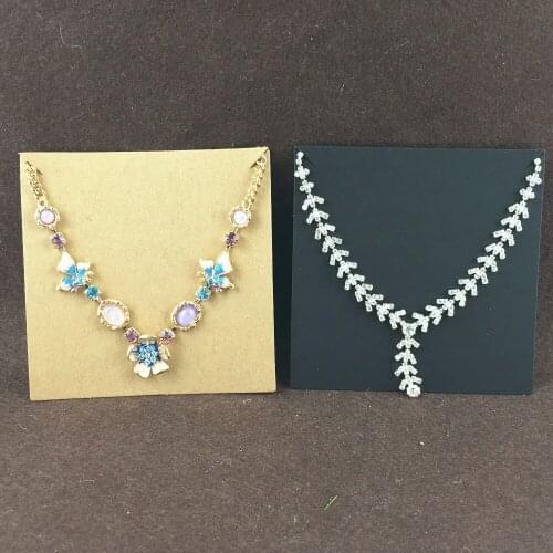 200PCS 10x10cm Kraft Necklace Cards PaperJewelry Card Vintage Classic Necklace Displays Cards Custom Logo Need AddExtra Cost