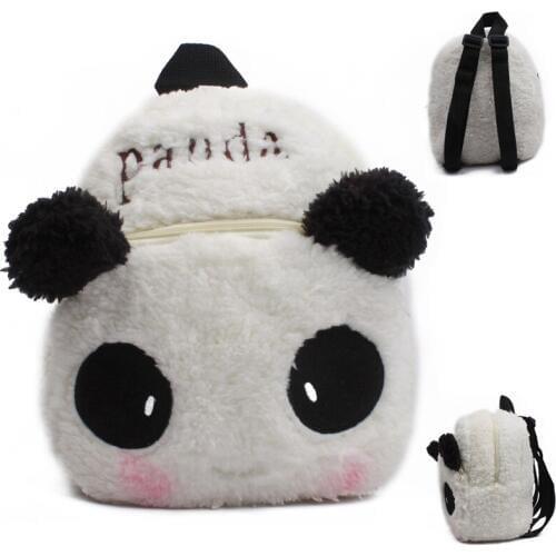 2019 Kids Cartoon Panda kindergarten School Bag Children Gift Soft Infant Travel Backpack Animal Shape Mini Plush Backpack