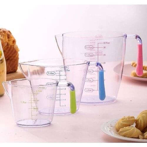 BPA Free 3PCS/SET Plastic Measuring Cup Set With Silicone Handle Measuring Tools