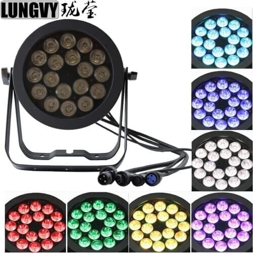 Free Shipping 18x18W RGBW+UV Led Par Light Waterproof IP65 Stage 6IN1 Outdoor Led Par 64 DMX512