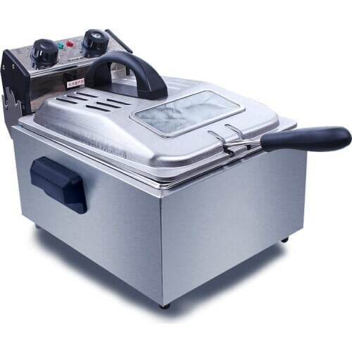 Free shipping Electric Deep Fryers Non-smoking single cylinder single sieve electric frying pan electric fryer electric fryer 6L