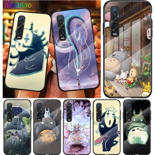 Anime Spirited Away For OPPO A9 2020 A52 Find X2 Lite Realme 7 7i C3 XT 6 5 Pro Tempered Glass Cover Phone Case