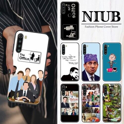 The Office Phone Case For Xiaomi Redmi Note 7 8 9 10 7A 8T 9A 9T 9S 10S Pro black 3D Etui painting bumper tpu back trend