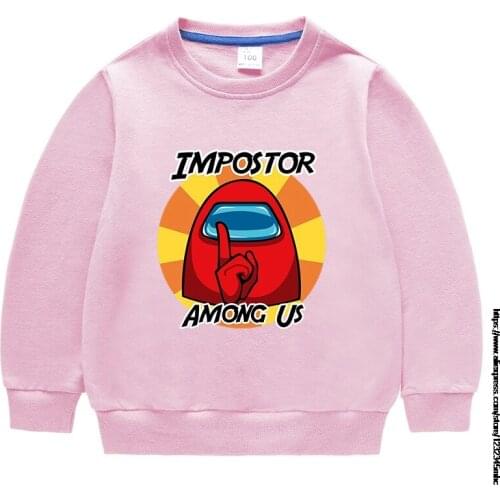 Baby sweatshirt fashion Game Among Us Print t shirt Pullover Childrens Hoodies boys girls clothes 2021 spring new