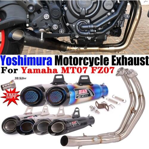 For Yamaha MT07 FZ07 2014-2019 Yoshimura Motorcycle Exhaust Full System Escape Moto Muffler Modified DB Killer Front Link Pip