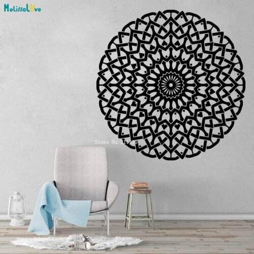 Mandala Wall Decal Flower Vinyl Sticker Indian Lotus Murals Interior Vinyl Home Decor Living Room Complex Process Gift YT4014