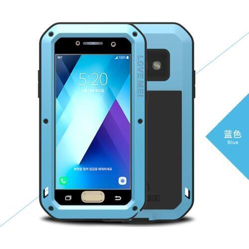 LOVEMEI Dirt-resistant Anti-knock Metal Aluminum Case with Gorilla Glass for Sumsang Galaxy A3(2017) A3200 Heavy Duty Protection