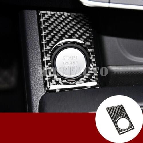 For Audi A4 S4 Carbon Fiber Console Engine Start Stop Button Cover 2016-2020 1pcs Car Accessories Interior Car Decor Car Trim