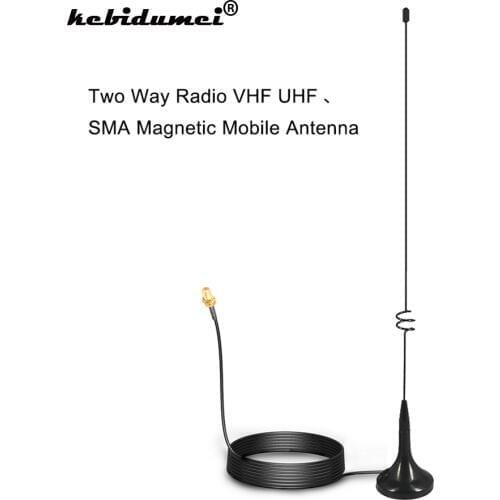 Kebidumei VHF UHF SMA Magnetic Mobile Antenna UT-108UV for Nagoya for BAOFENG CB Radio Walkie UV-5R UV-B5 UV-B6 Two Way Radio