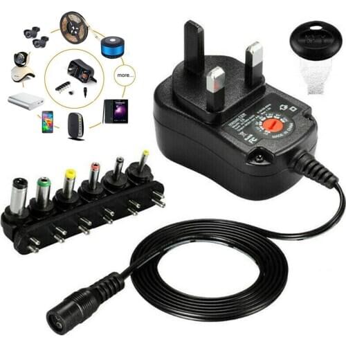 Mayitr 1pc Car Motorcycle 3V 4.5V 5V 6V 7.5V 9V 12V Mains AC/DC Power Supply Adapter Charger With 6pcs DC Tip Accessories Parts