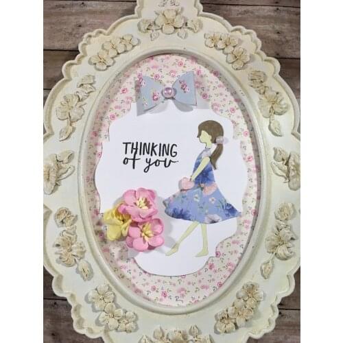 METAL CUTTING DIES cut walk doll girl contemplative Scrapbook paper craft card album die knife blade punch stencil art cutter