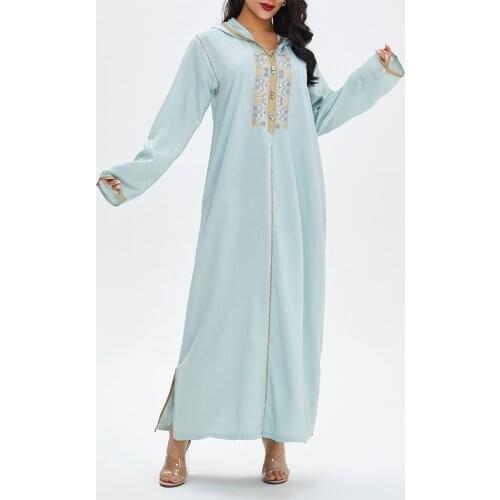 TREMU Muslim Abayas Women Dubai Turkish Fashion Caftan Marocain Embroidery Arabic Dress Prayer Wear Aid Moubarak Robe Hijab