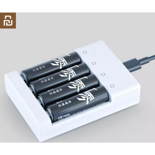 Original Mi YOUPIN Battery Charger + 7 AAA / 5 AA rechargeable battery 4 strong low temperature self discharge resistance