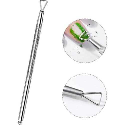 Gel Polish Remover Cleaner Nail UV Gel Remover Culticle Pusher Dead Skin Removing Stainless Steel Stick Rod Manicure Nails Tool