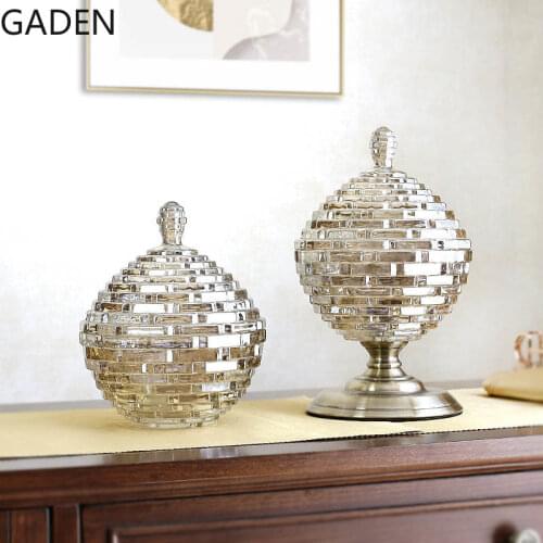 Retro Crystal Glass Candy Jar Nordic Storage Jar Decoration Creative Light Luxury Desktop Ornaments Home Decoration Accessories