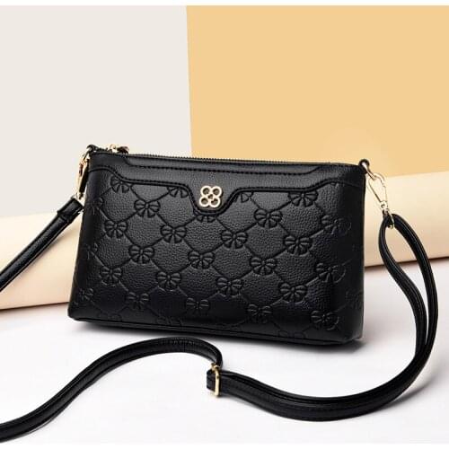 Womens PU Leather Crossbody Bag Wallet Phone Bag With Detachable Strap