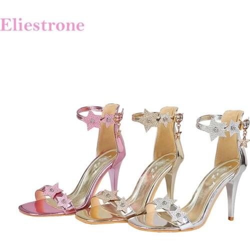 Brand New Elegant Pink Gold Women Nude Sandals Sexy High Heels Office Lady Shoes LA203 Plus Big Small Size 10 31 43 45 48