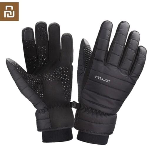 Youpin PELLIOT Winter Warm Cycling Gloves Windproof Waterproof Thick Wear-resistant Non-slip Touchscreen Outdoor Riding Gloves
