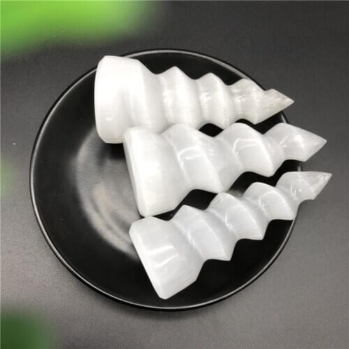 1pc Natural Selenite Lamp Selenite Point Tower Lamp Crystal Lamp Gemstone Healing Mineral Natural Stones and Minerals
